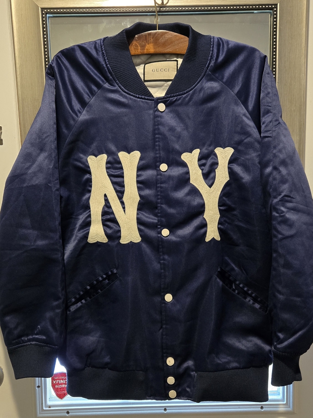 Gucci New York Yankees Edition Satin Bomber Jacket